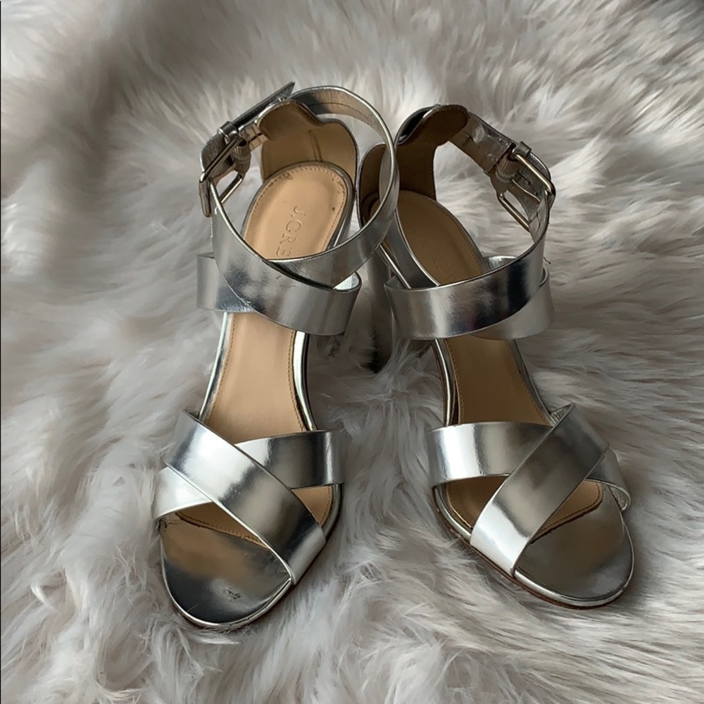 J.Crew silver sandals